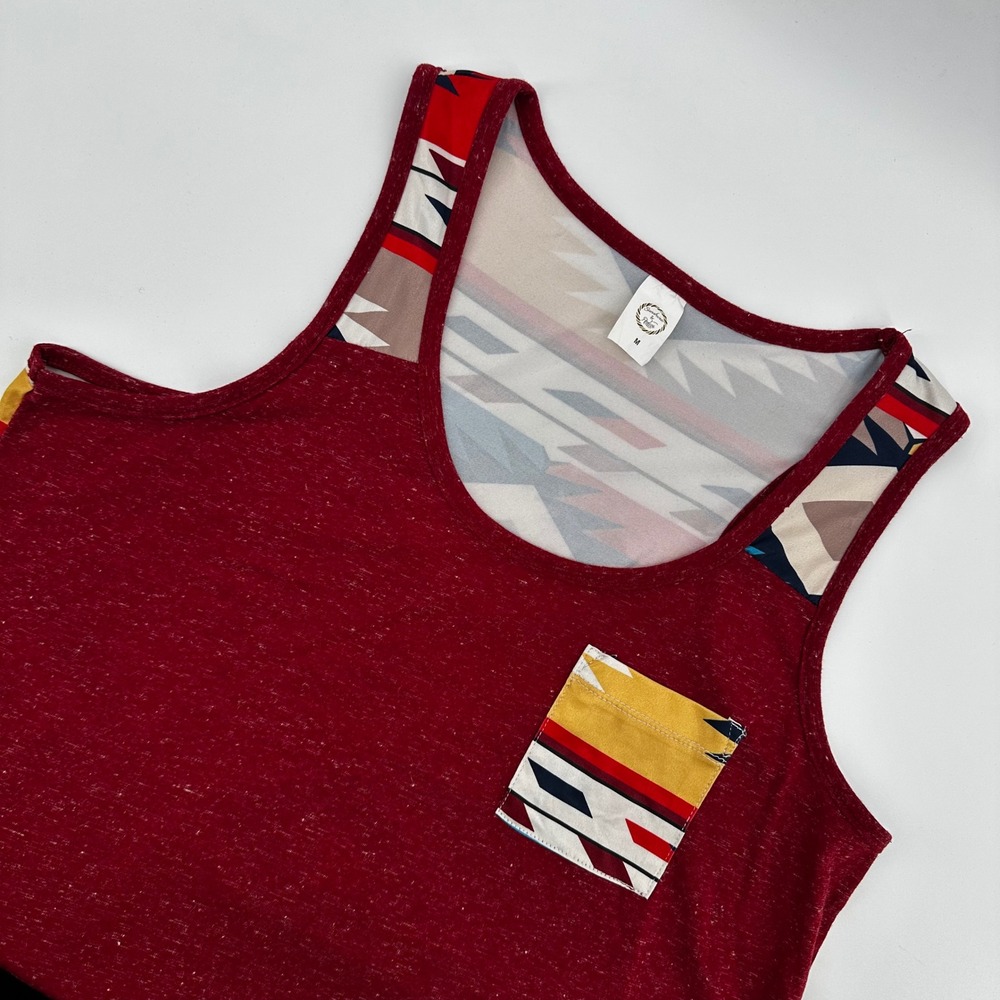 Sunshine & Rodeo Tank Top Sleeveless Aztec Print Casual‎ Medium